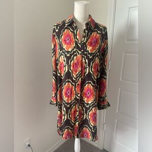 Finley Multicolor Abstract Dress One Size  S/M Silky Texture .